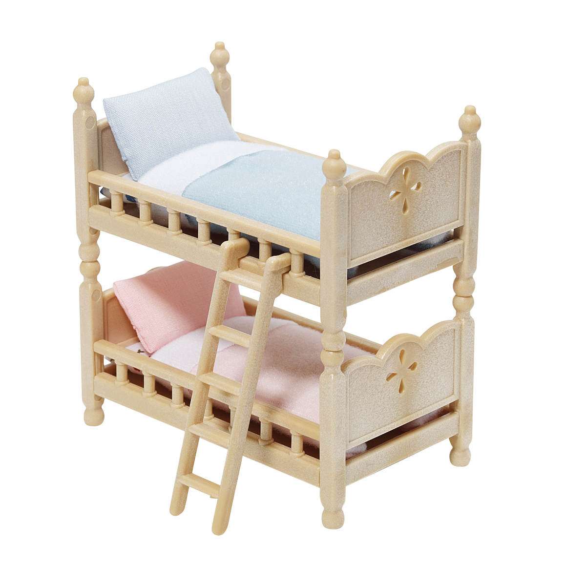 Stack & Play Beds with two cozy bunk beds, ladder, pillows, and blankets for Calico Critters playsets.