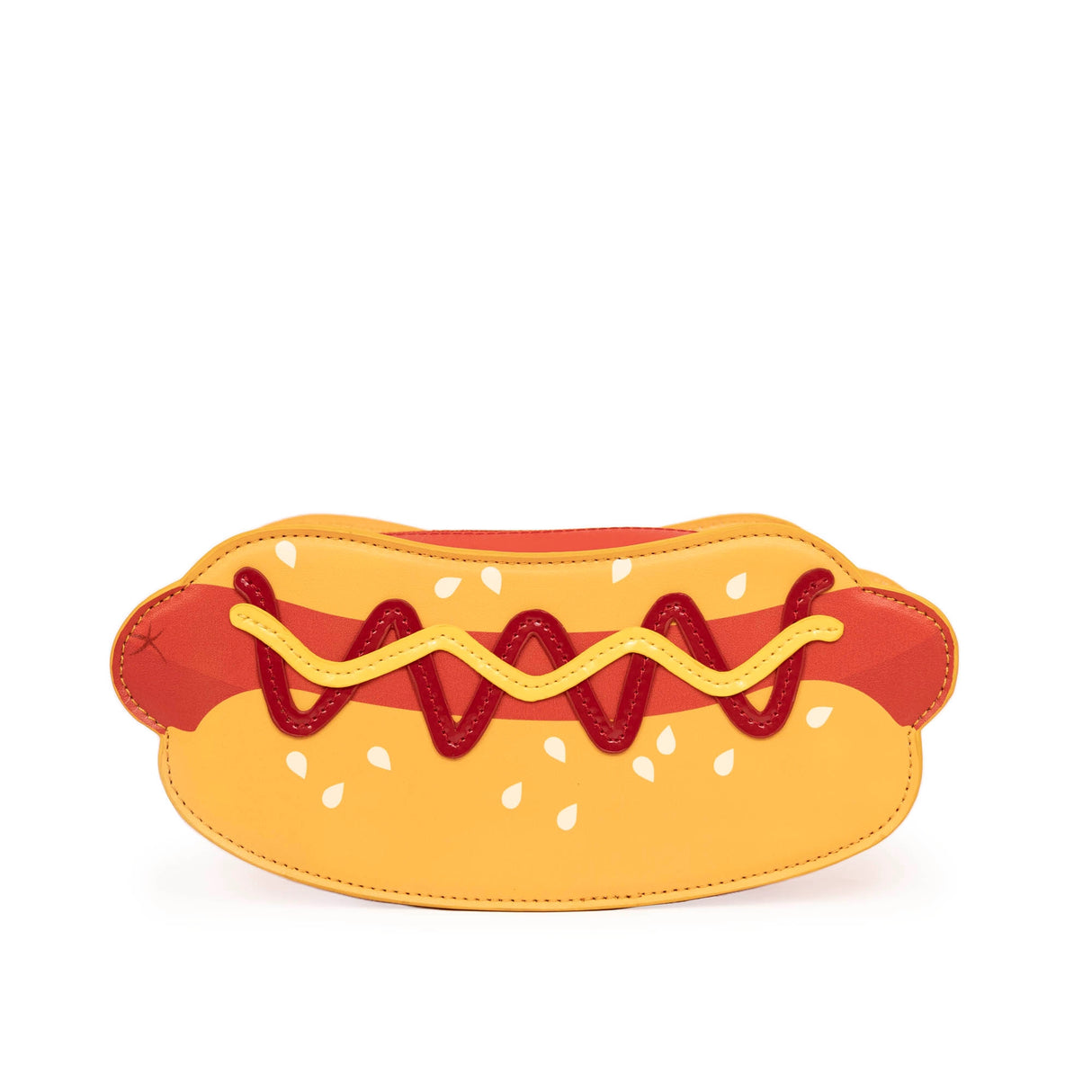 Handbag | Classic Hot Dog with PU leather, zipper closure, adjustable strap, perfect for baseball or Pink's Hot Dog trips.