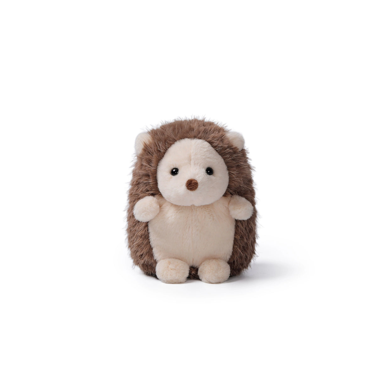 McHugs Weighted Little Hedgehog plush toy with soft brown spines and a cream face