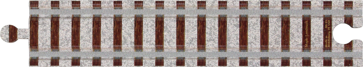 8 inch straight wooden train track piece crafted from responsibly sourced hardwood for wooden railway layouts