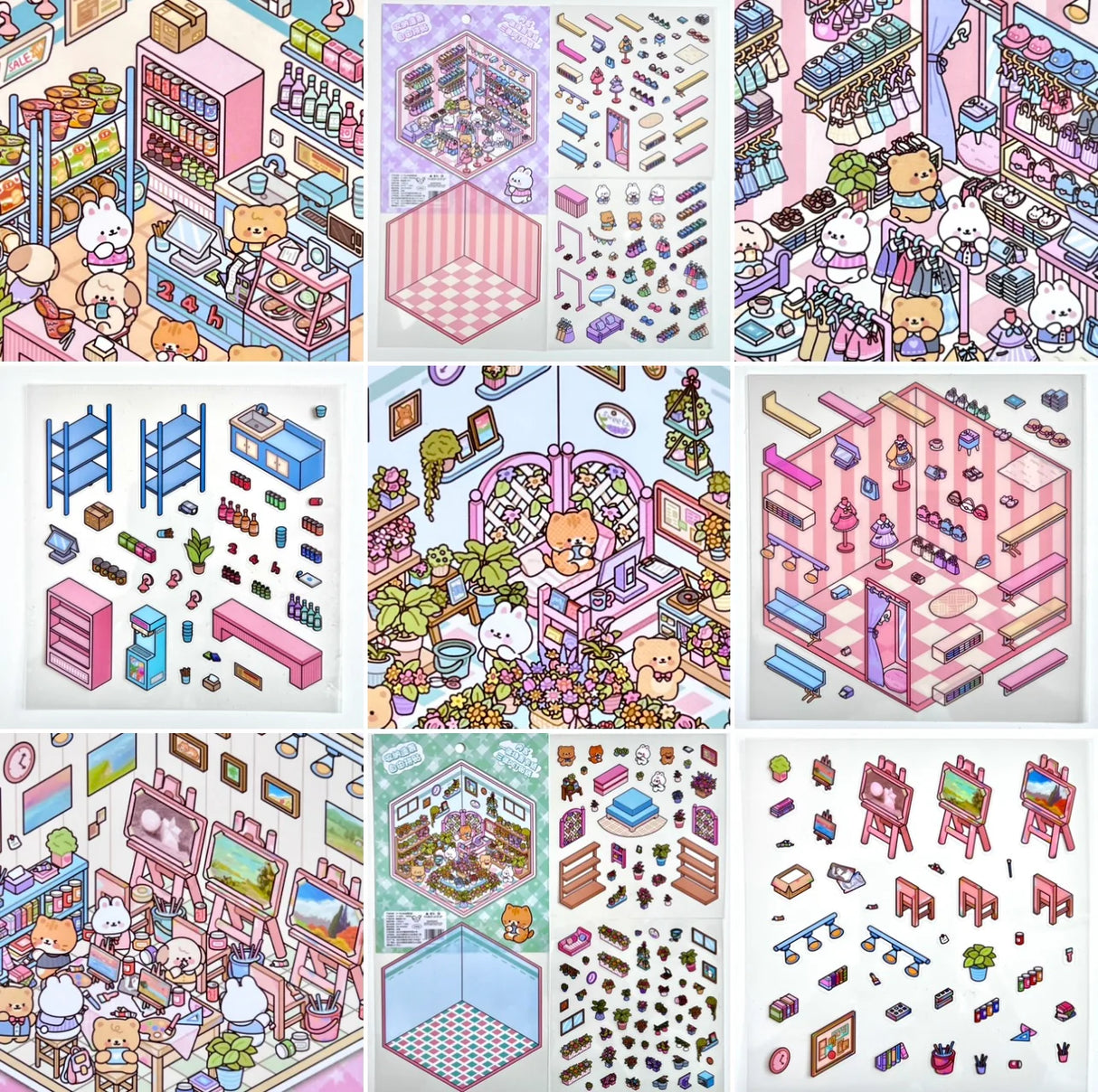 3D Diorama Stickers | Stores