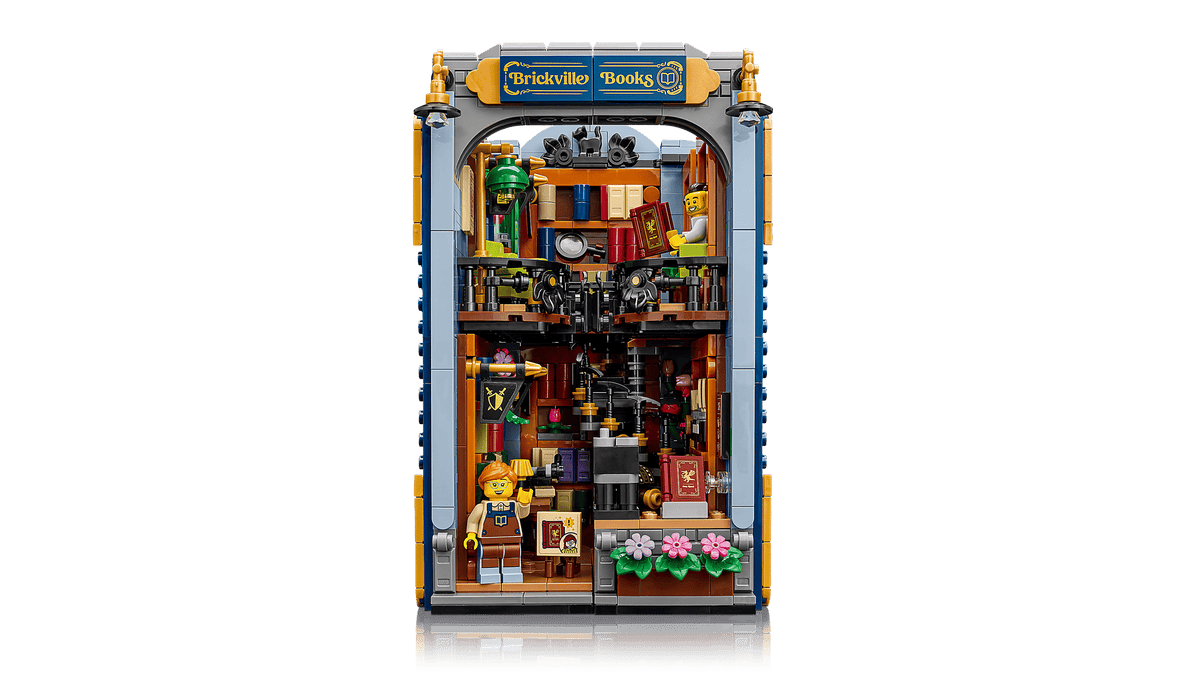 Icons Bookstore: Book Nook miniature bookstore scene with shelves of books and colorful details