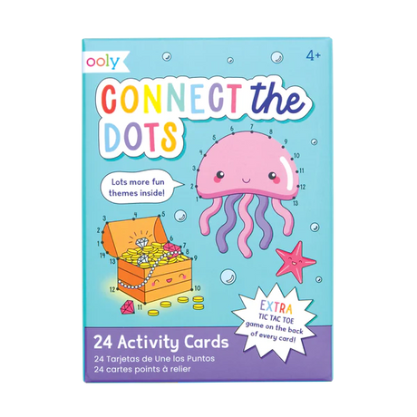 Activity Cards Connect Dots with 24 fun connect-the-dots trails and extra tic tac toe games for kids 4 and up.