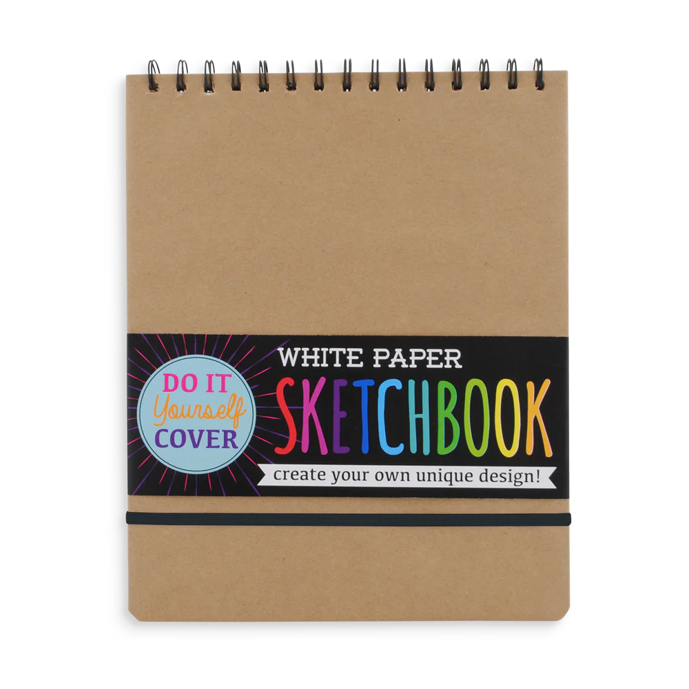 White Paper Sketchbook with DIY cover, 75 perforated sheets, 110g heavy white paper for all your art creations.