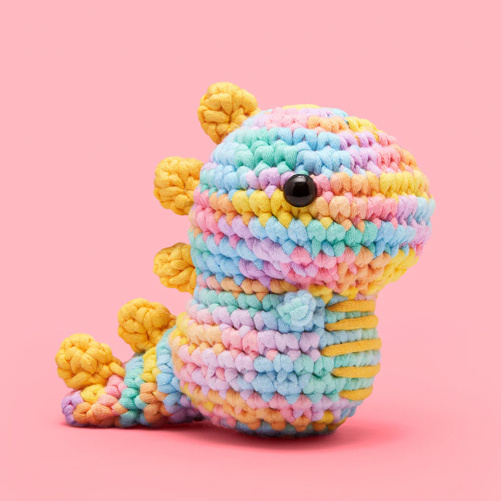 The Woobles Crochet Kit | Fred the Dinosaur Pastel