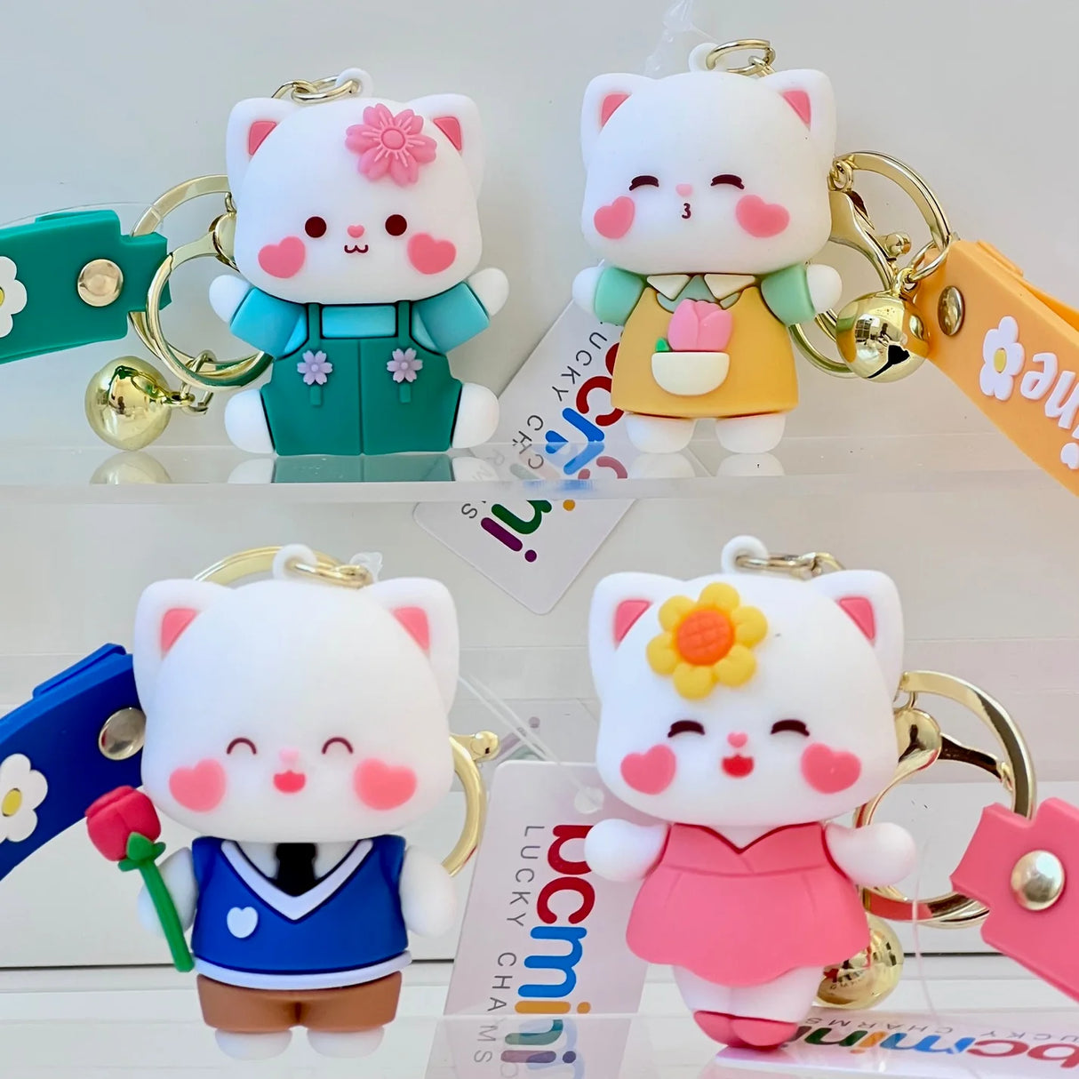 Flower Cat Keychain