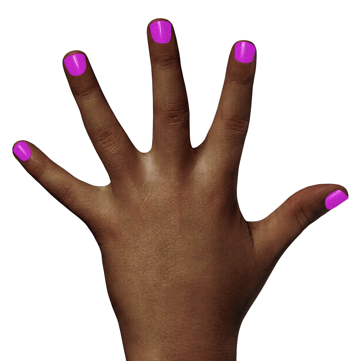 Hand with nails painted in vibrant purple using Nail Polish Scented Grouchy Grape, non-toxic and grape scented.