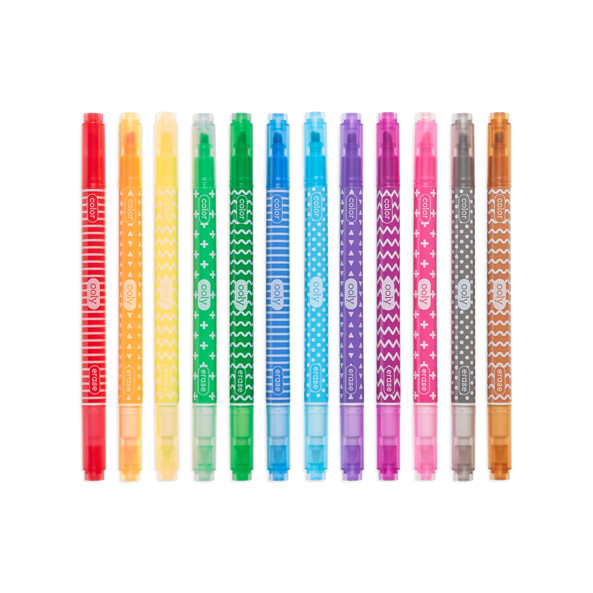 Make No Mistake Erasable Markers twelve vibrant double-sided markers with color and eraser tips for easy mistake correction.