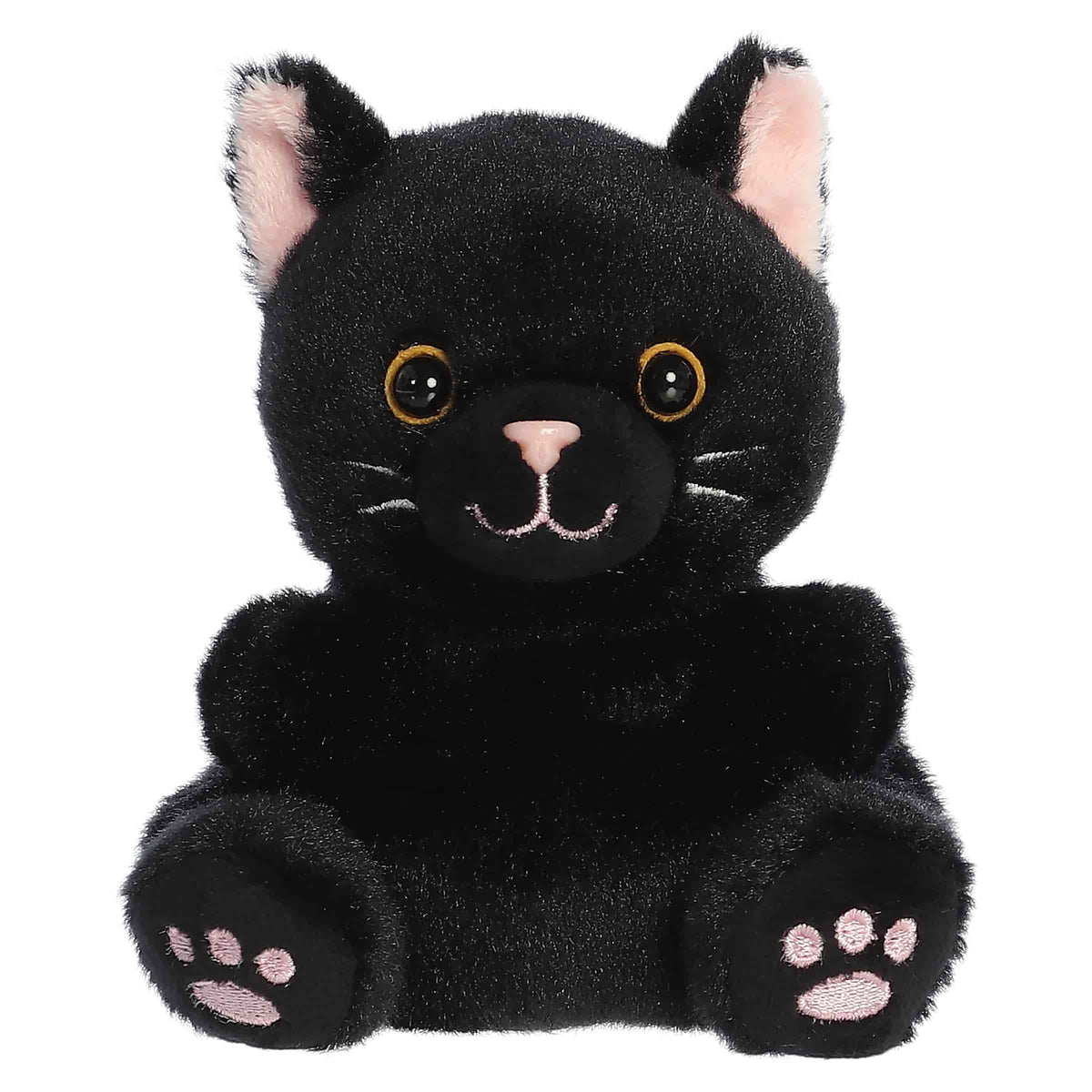 Palm Pals Black Cat Twilight black cat plush toy with pink ears and paw pads
