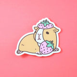 Guinea Pig and Strawberries Sticker