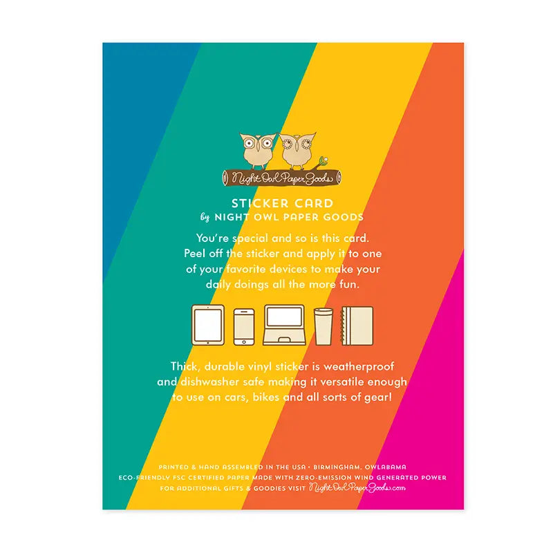 Happy Vibes Rainbow Sticker Birthday Card