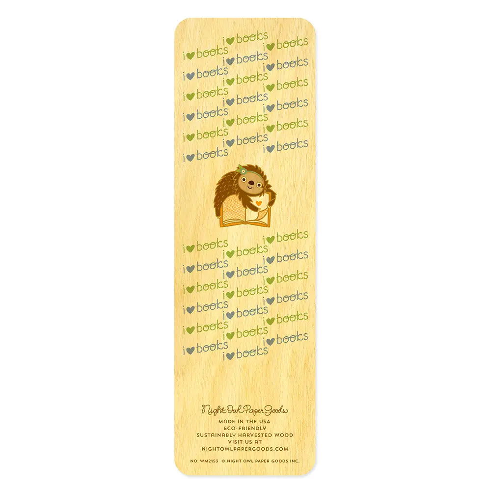 Story Sloths Wood Bookmark with a cute sloth design on sustainably harvested birch wood, eco-friendly and biodegradable.