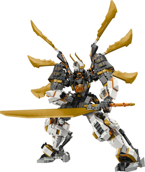Ninjago Cole's Titan Dragon Mech with posable wings, arms, legs, and large sword in battle stance.