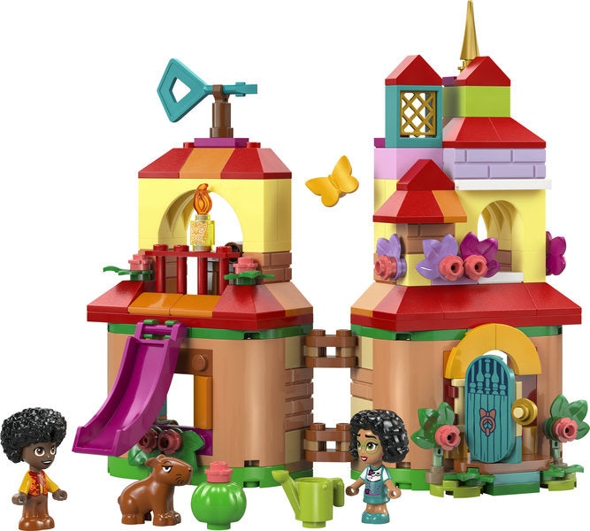 Disney Princess Encanto Mini House buildable playset with micro characters, slide, and colorful design for creative storytelling.