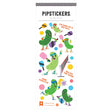Pickledome Players Stickers featuring playful pickle characters with pickleball gear and fun phrases on clear holographic foil backing.