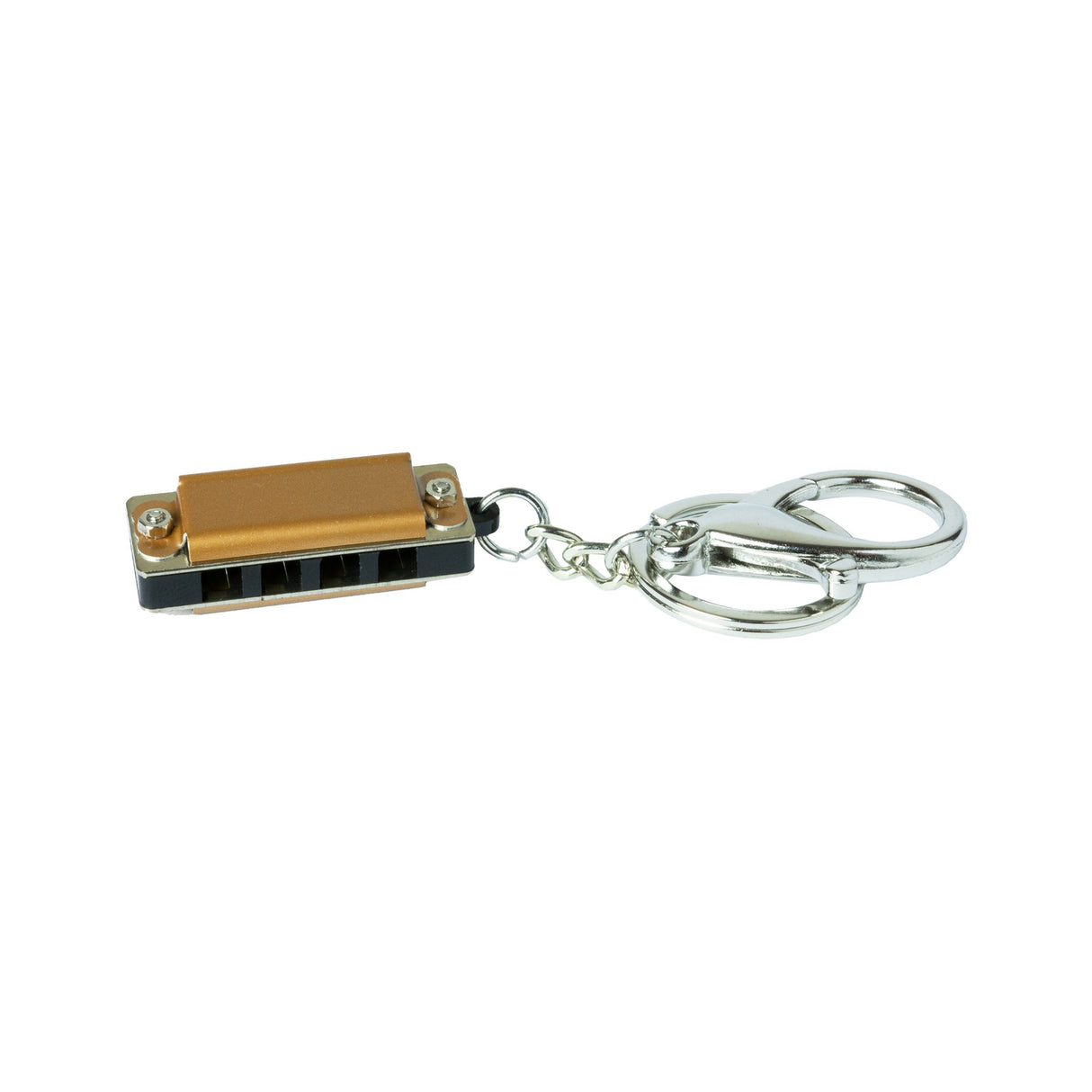 Bronze harmonica on a key-ring. For ages 3 and up.