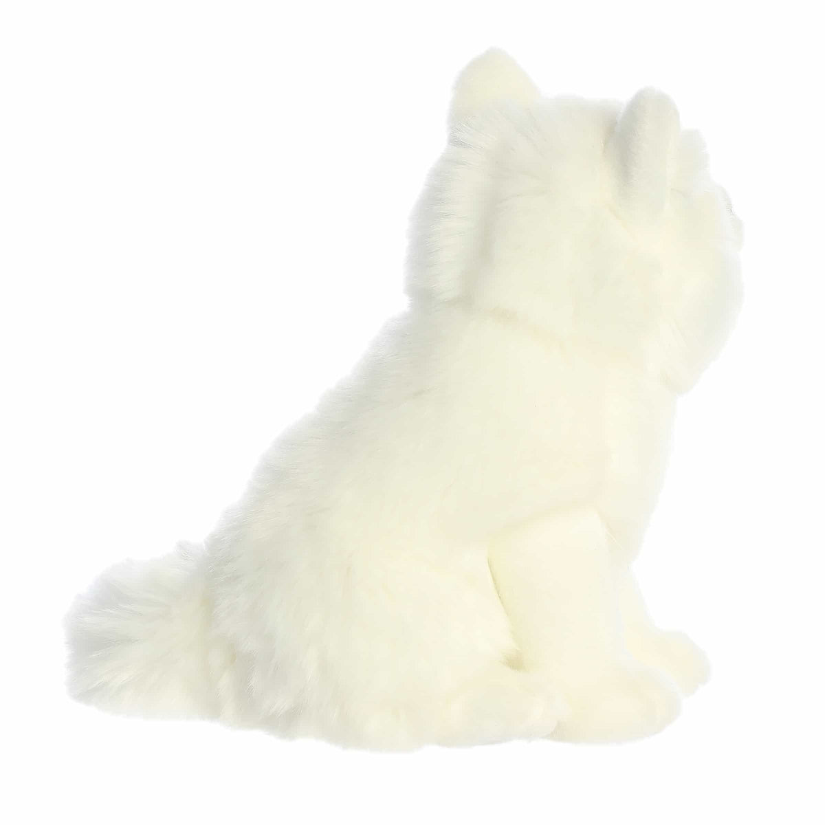 Soft and detailed Arctic Fox plush toy sitting upright with fluffy white fur and lifelike features