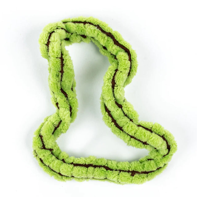 Tangle | Furry soft, bendable green sensory fidget toy with fluffy texture for tactile sensory play and stress relief.