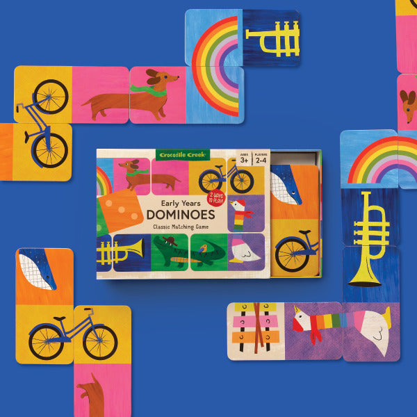 Early Years Dominoes classic matching game with colorful image and number matching pieces for kids aged 3 and up.