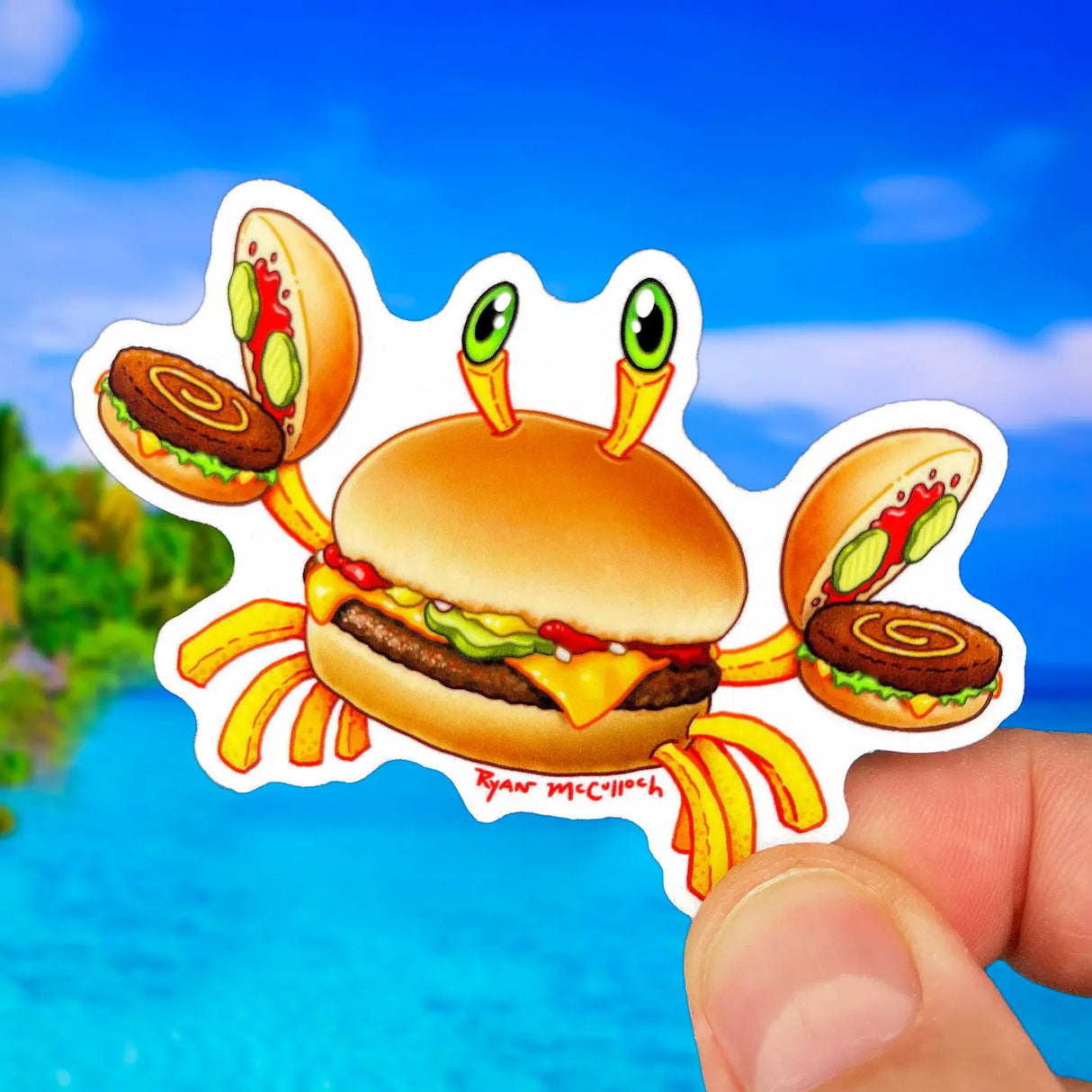 Cheeseburger Crab Sticker