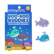 Shark & Whale Bandages with 24 sterile adhesive hydrocolloid bandages shaped like sharks and whales.