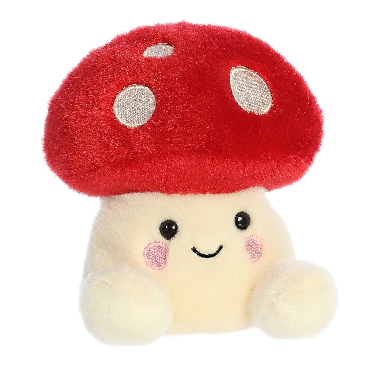 Palm Pals Mushroom Amanita plush toy with soft red cap and cream body, perfect for cuddling and decorating.