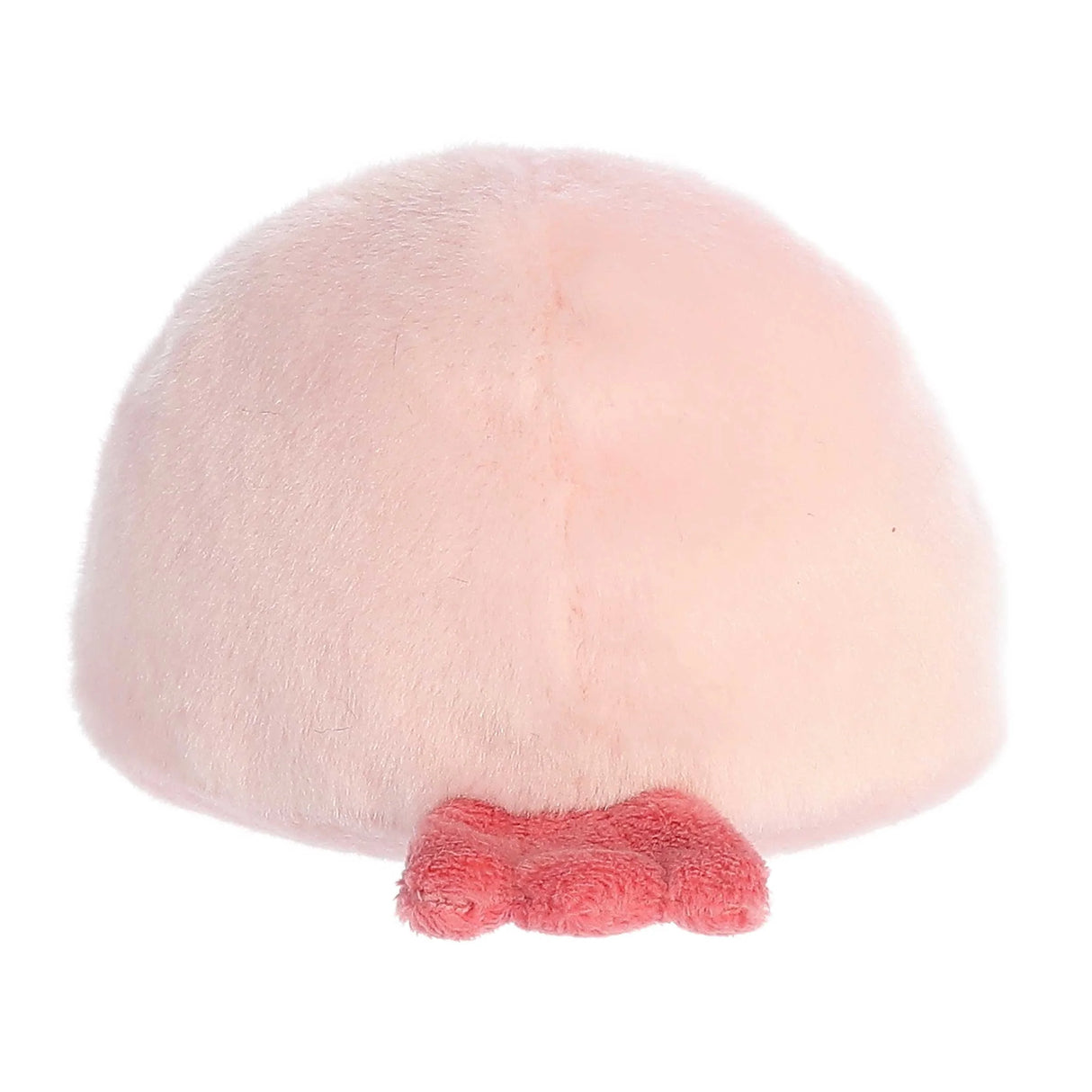 Palm Pals Blobfish Bart plush toy showing its soft pink back and tiny red tail, measuring 5 inches tall.