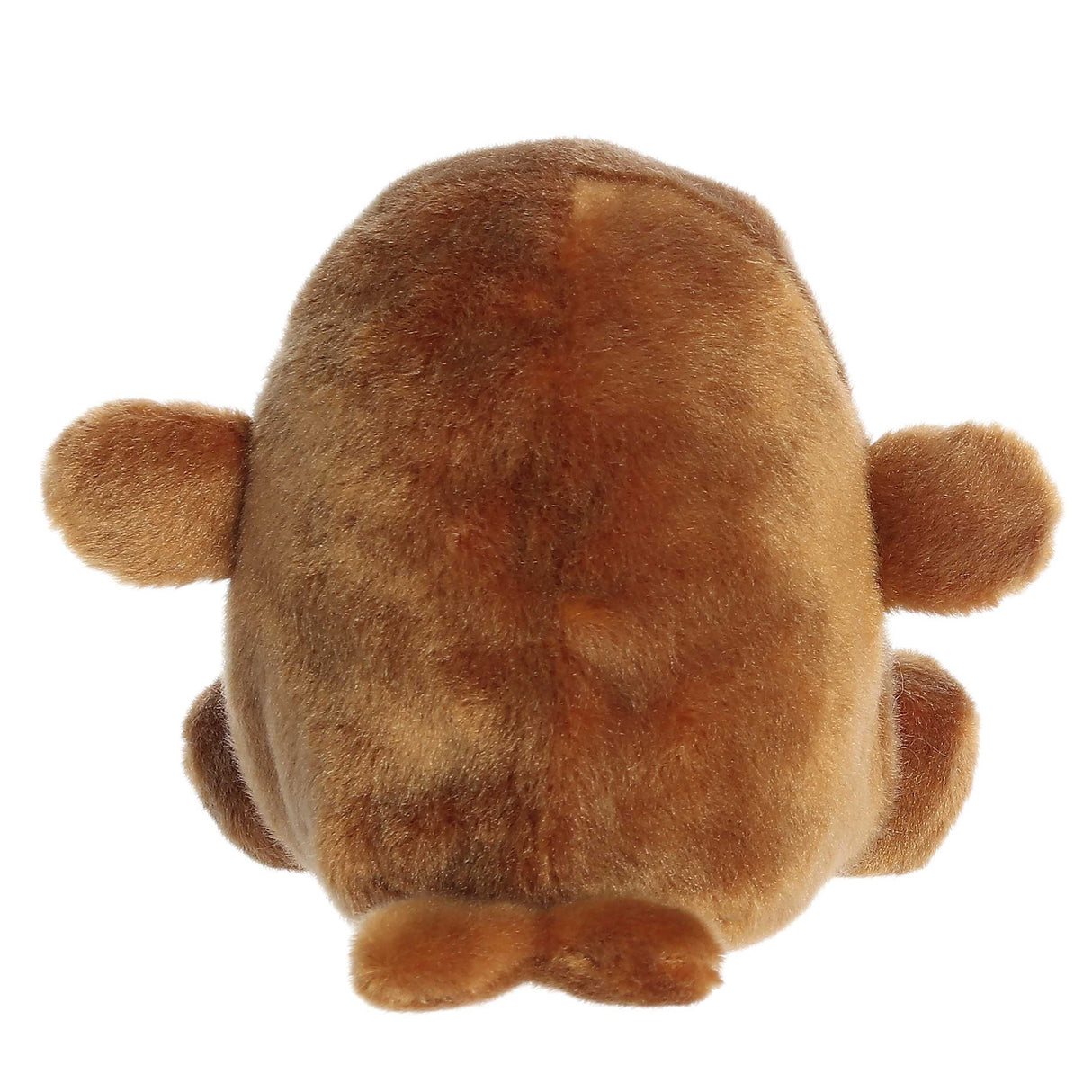 Back view of Palm Pals Walrus Waldo plush showing soft brown fur and stubby flippers.