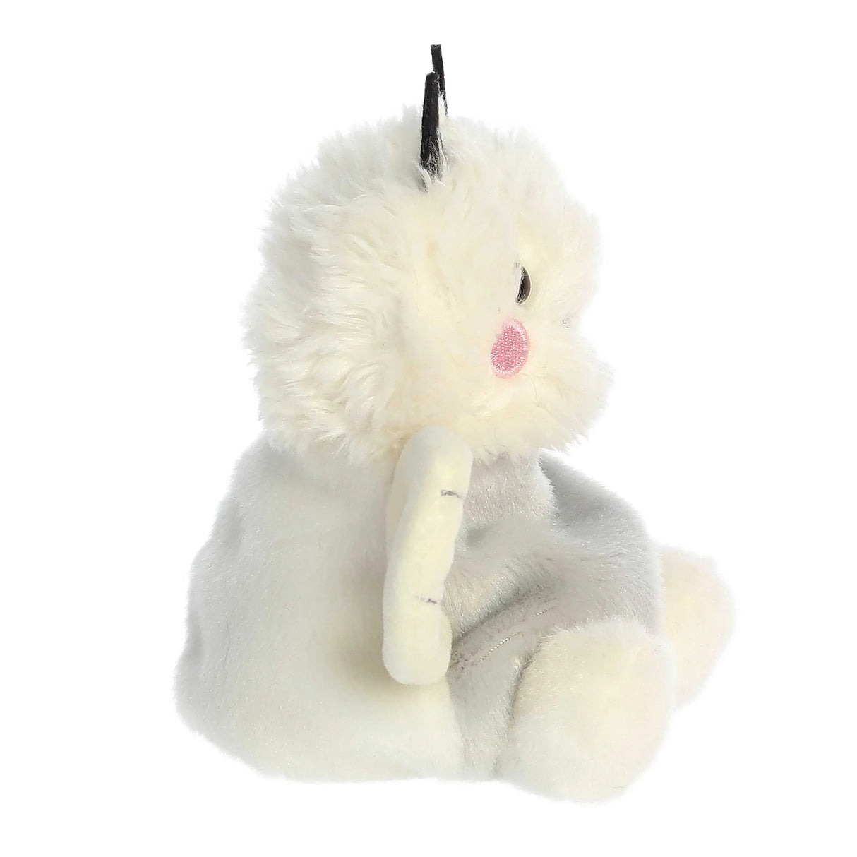 Soft and fluffy Palm Pals Moth Astra plush sitting, designed to fit comfortably in the palm of your hand.