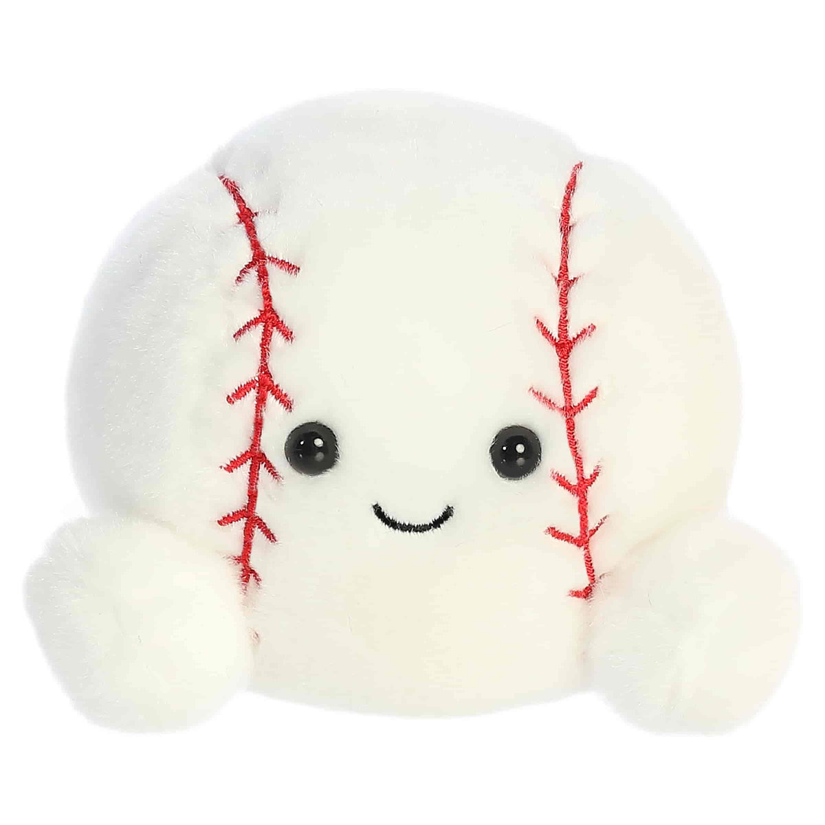 Palm Pals Baseball Slugger plush baseball with a sweet smile and red stitching