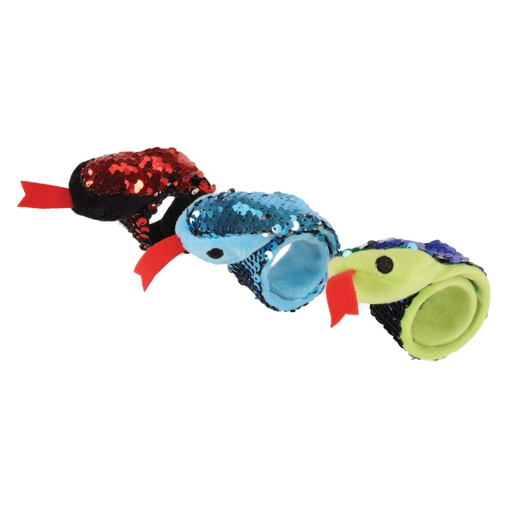 Snake Sequin Slap Bracelet with colorful sequined snake designs