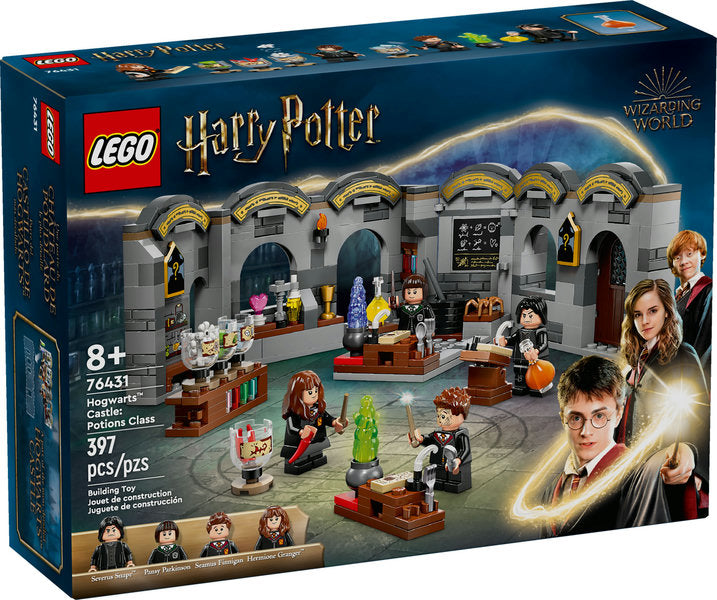 Harry Potter Hogwart's Castle: Potions Class LEGO set with classroom, minifigures, and potion-making details for creative play.