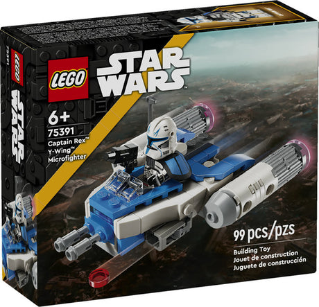 LEGO Star Wars Captain Rex Y-Wing Microfighter with 99 pieces and minifigure for creative play ages 6+