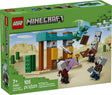 Minecraft The Illager Desert Patrol LEGO set with desert outpost, four figures, weapons, and missile-launching features.