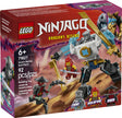 LEGO Ninjago Zane's Battle Suit Mech building set with mech, 3 minifigures, swords, and posable limbs for kids 6+