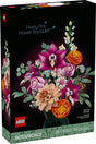 Botanicals Pretty Pink Flower Bouquet LEGO set with 15 adjustable flower stems for custom floral decor assembly.