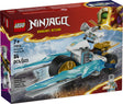 Ninjago Zane's Ice Motorcycle LEGO set with Zane minifigure, ice blades, moving wheels, and tournament armor.