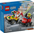 LEGO City Pizza vs Fire Truck Race Cars set with chef and firefighter minifigures racing soapbox cars.