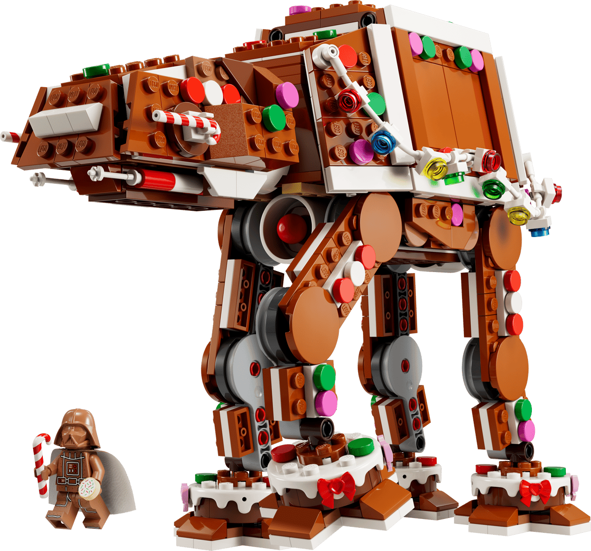 Seasons and Occassions Gingerbread AT-AT Walker with festive gingerbread details and a small gingerbread figure
