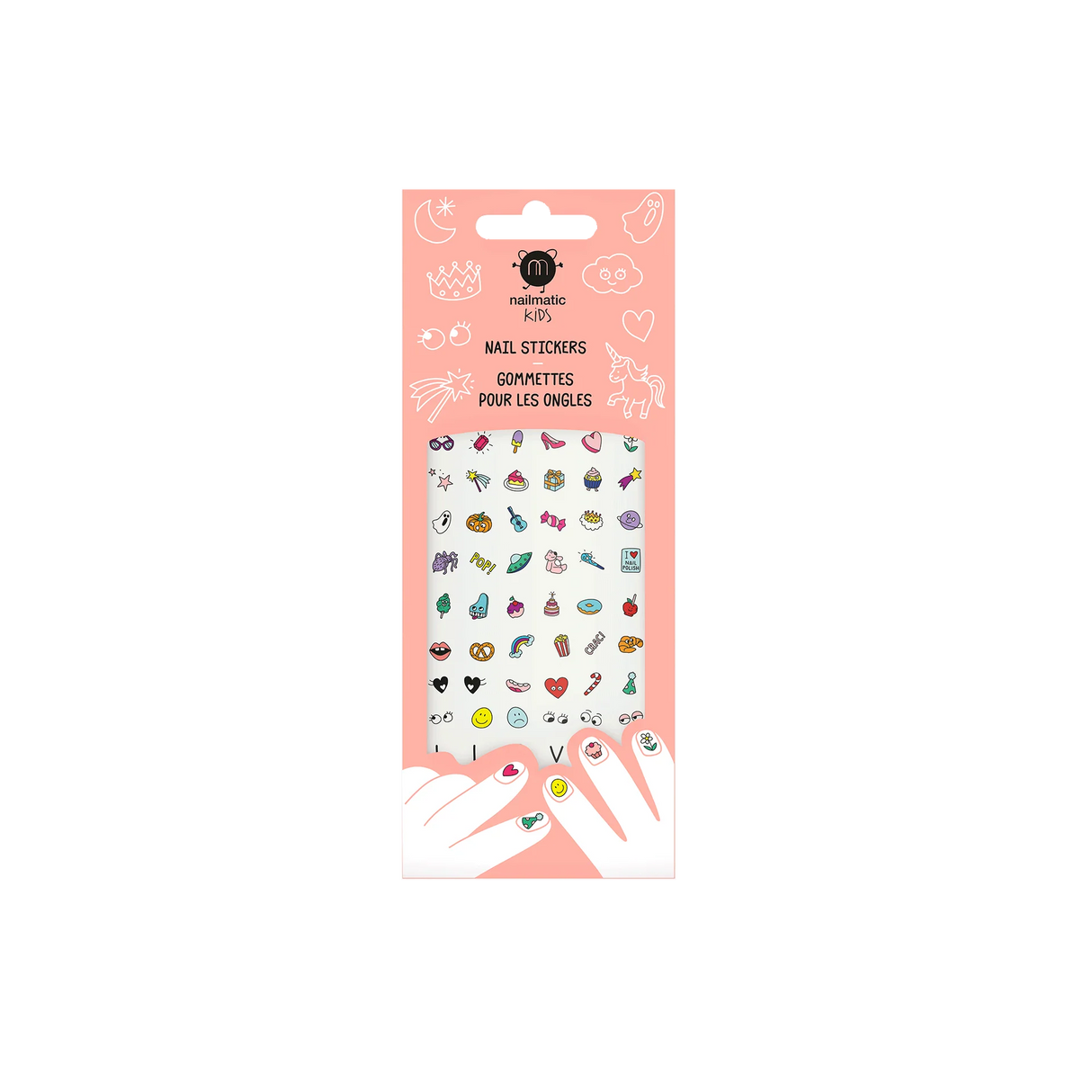 Nail Stickers | Magic with 72 cute designs including unicorns, rainbows, and rockets for kids' fun and easy nail art.