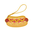Wristlet | Hot Dog featuring a fun hot dog design with mustard and ketchup, perfect for carrying cards and small essentials.