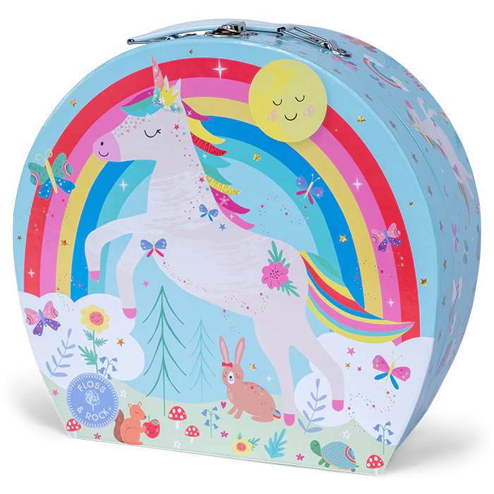 Musical Tea Set | Rainbow Fairy featuring a colorful unicorn and rainbow carry case for imaginative play.