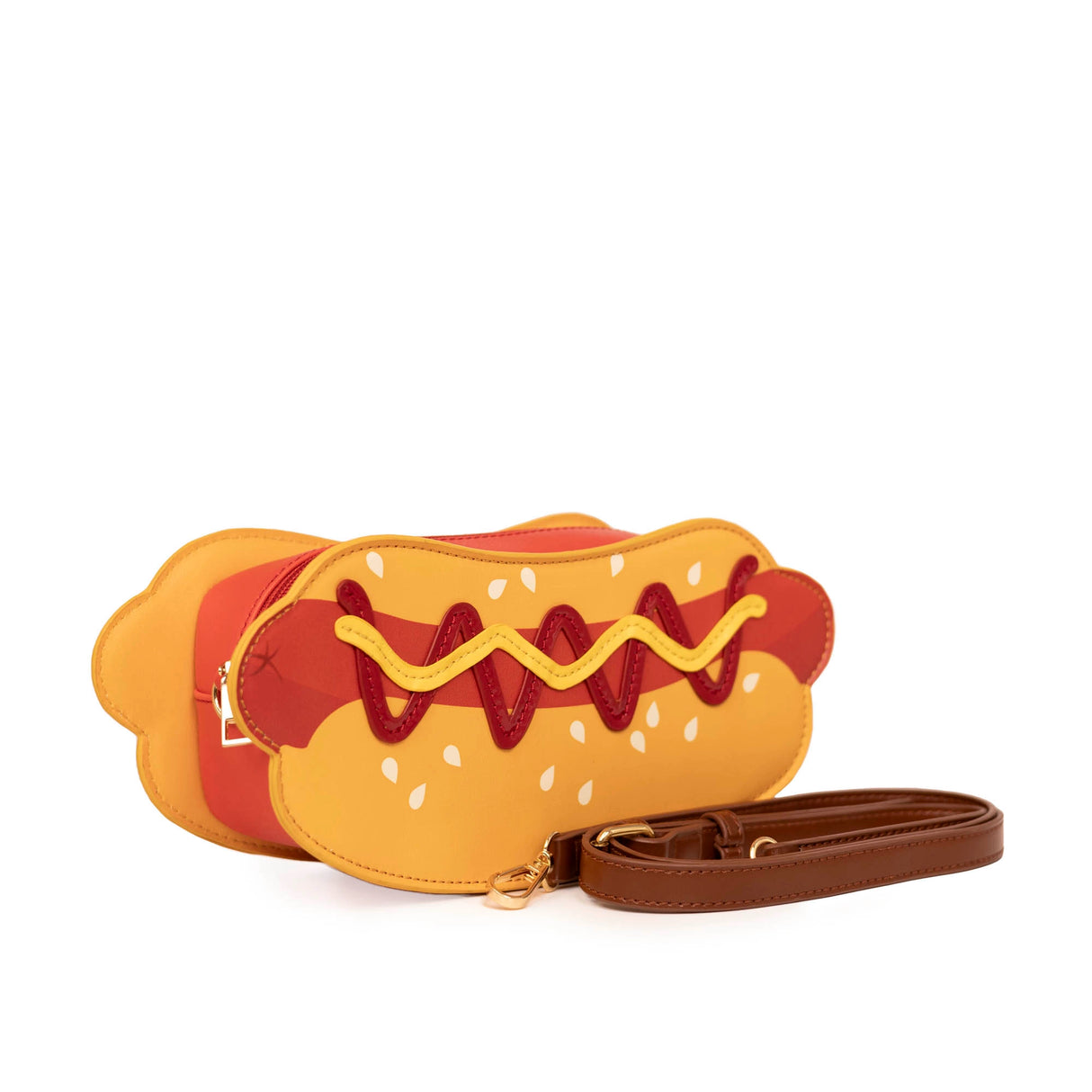 Handbag | Classic Hot Dog with PU leather exterior, zipper closure, adjustable strap, perfect for casual outings.