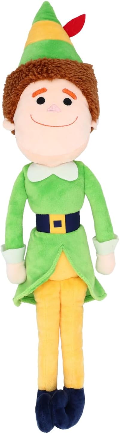 Buddy the Elf | Small 13.5" plush toy with embroidered face, green elf outfit, and festive hat for holiday cheer.