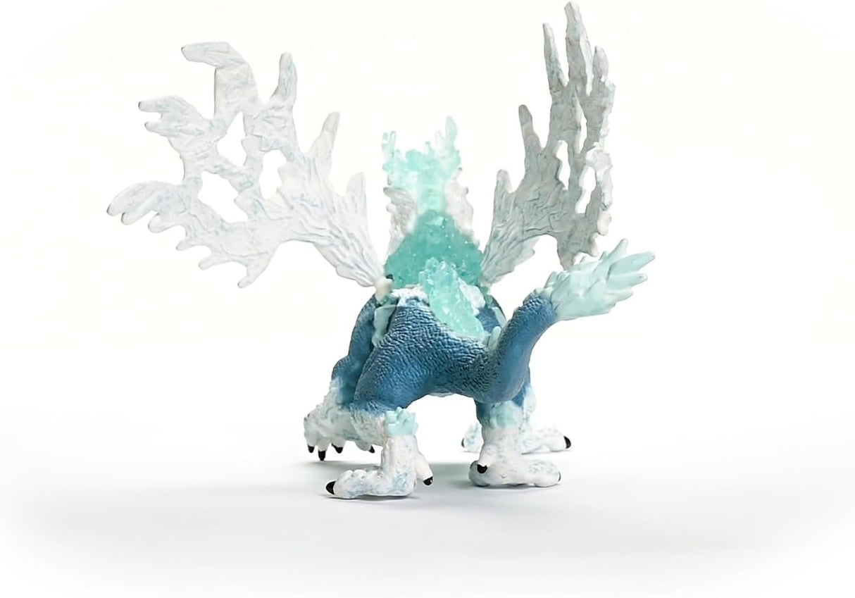 Eldrador Creatures | Ice Dragon figure with icy blue body, silver wings, and sharp claws on a white background.