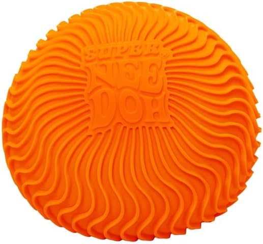 Bright orange NeeDoh Super Ripples stress ball with textured waves, doh-filled and squishy for all ages.