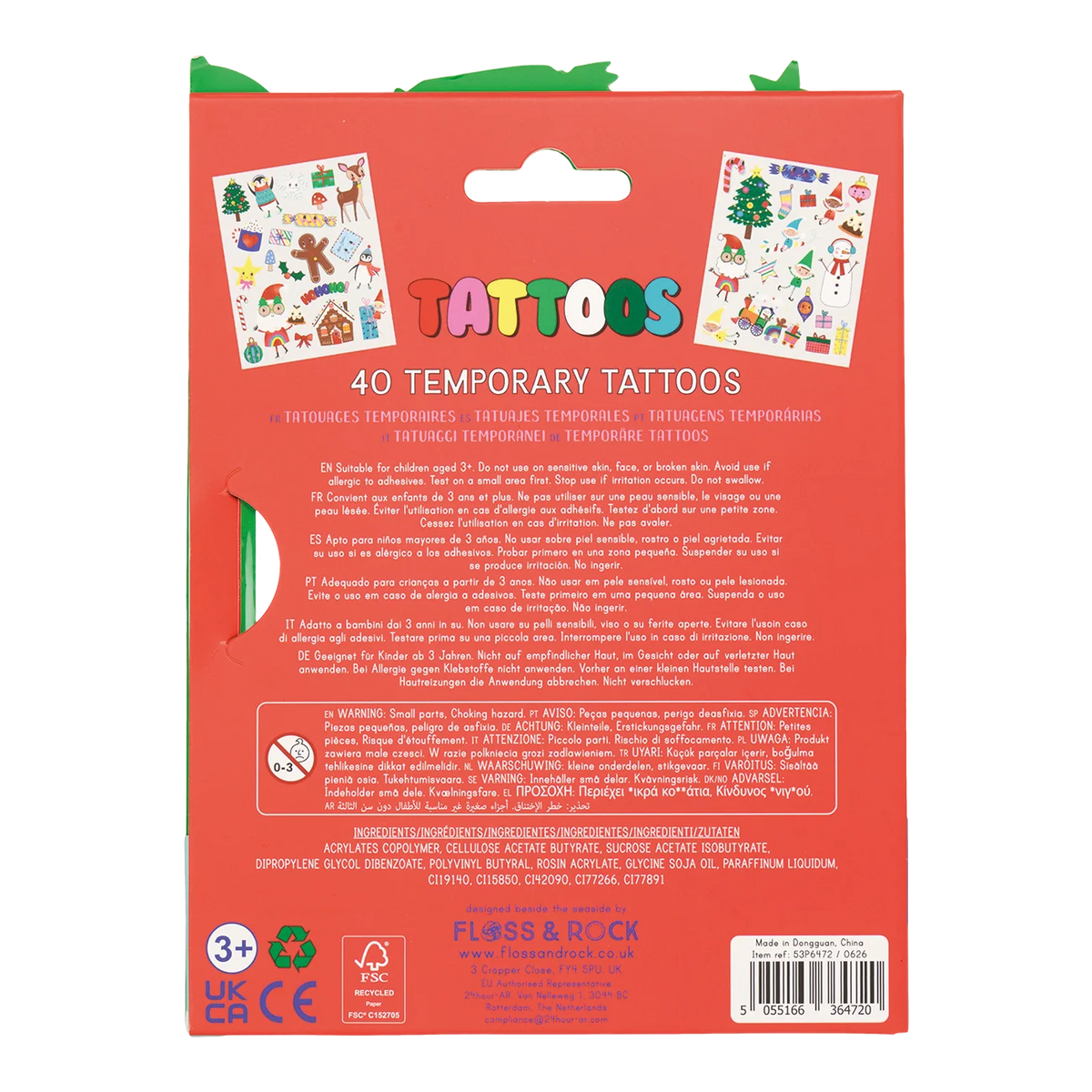 Christmas Tattoos package featuring 40 colorful temporary holiday designs