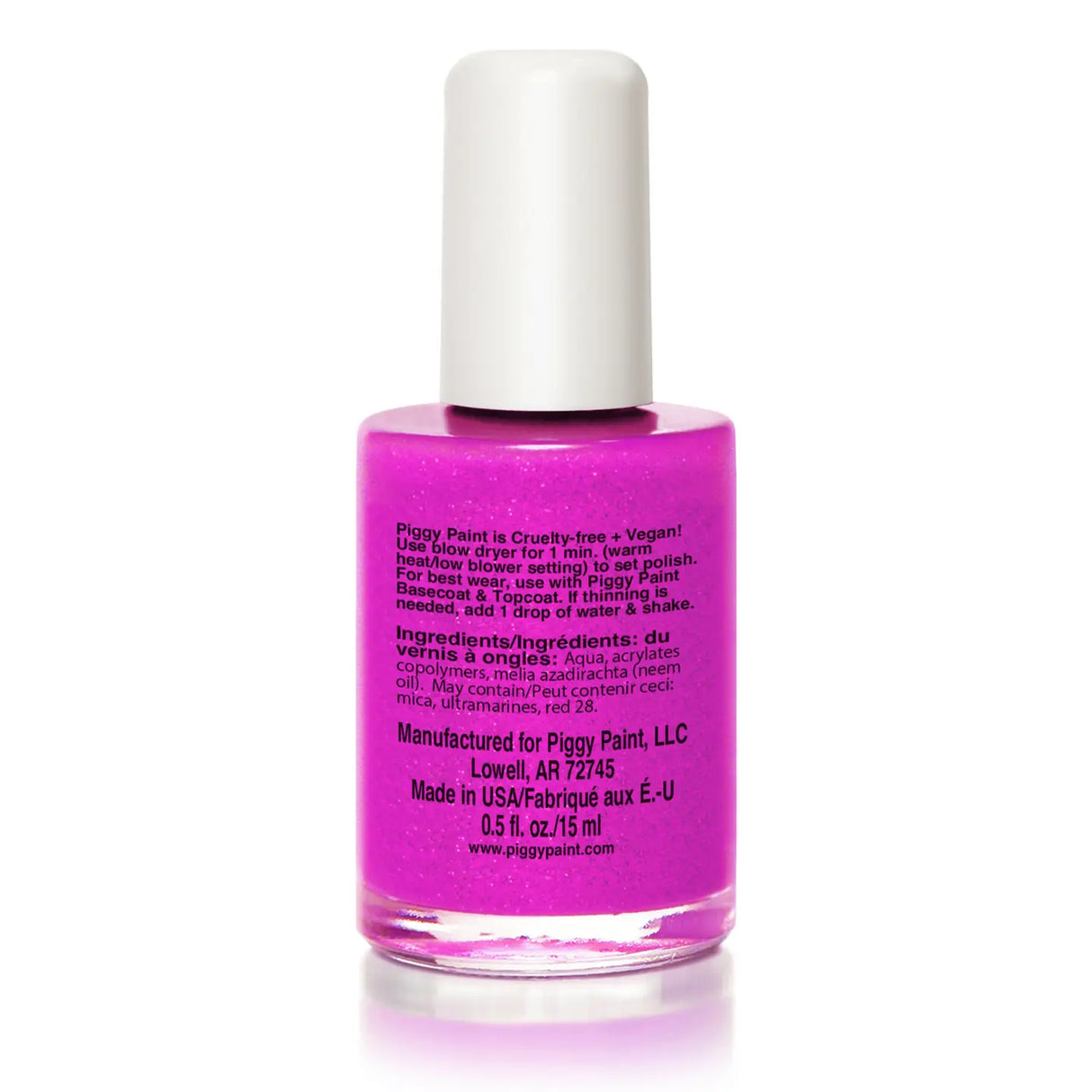 Nail Polish Fairy Berry vibrant pink water-based, non-toxic, cruelty-free, vegan nail polish with hard, durable finish.