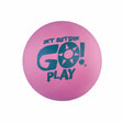 Hi-Bounce Stickball in pink with "Get Outside Go! Play" text, soft, spongy, and perfect for bouncing fun.