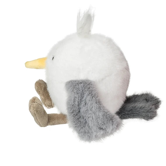 Rolly Seagull plush white bird with yellow beak gray wings fluffy tail and tan feet